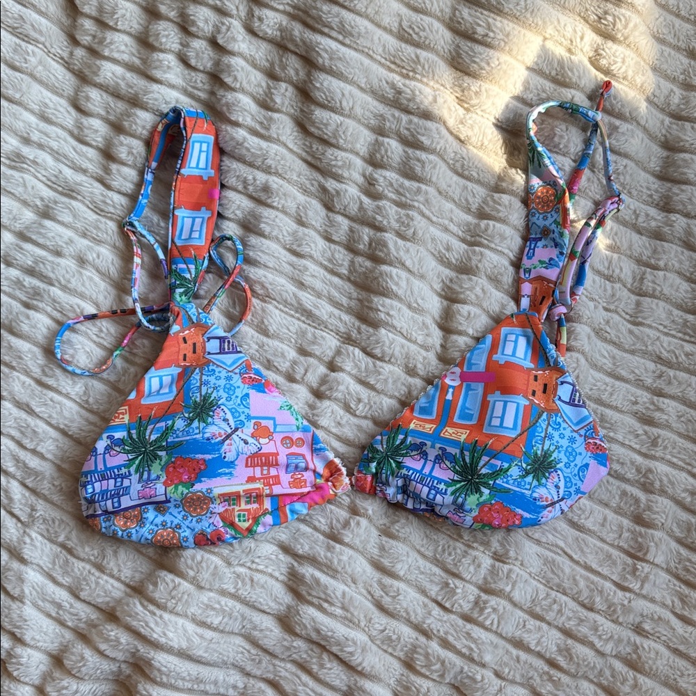 Colorful Printed Bikini Top